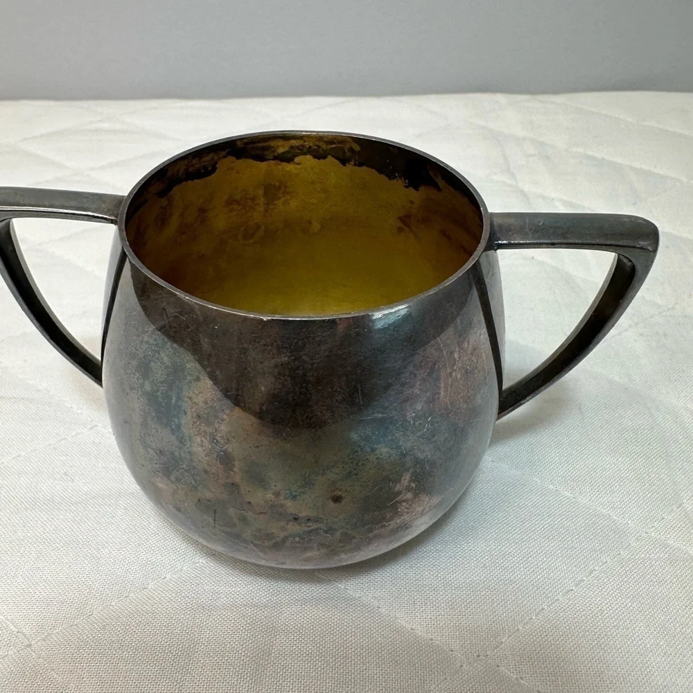 Vintage 1950’s Empire Crafts Quadruple Silver Plated Sugar Bowl Cup